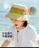 SHUKIKU儿童防晒帽防紫外线可调节太阳帽遮阳帽透气渔夫帽 卡其小象 M码 实拍图