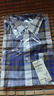 无印良品（MUJI）男式 马德拉斯格纹纽扣领短袖衬衫男士衬衣外套纯棉全棉 AC1W8A4S 藏青色格纹 XL （180/104A） 实拍图