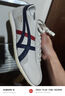 Onitsuka Tiger鬼塚虎男鞋 慢跑鞋透气轻便男女款运动休闲鞋RUNSPARK 白色/藏青色(1183B480-107) 42.5 实拍图