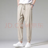 杉杉【薄款透气】休闲裤男夏季新款凉感裤子纯色系带微弹束脚长裤子男 卡其 均码 175/76A 实拍图