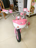 永久儿童自行车3-8岁小孩脚踏单车宝宝中大童女孩公主款童车 【黑胎】小猫粉+护具礼包 12寸 实拍图