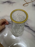 透明玻璃深海花瓶ins风植物干花插花水培大容器台面装饰客厅摆件 透明描金水波纹(17*5.5*8) 1个装 实拍图