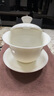兮元记羊脂玉瓷三才盖碗茶杯德化白瓷单个大号陶瓷泡茶碗三件套功夫茶具 禾茗盖碗-160ml-适合多种茶叶 实拍图