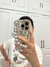 素洛适用苹果16Promax银色曲边电镀水波纹手机壳iPhone15时尚11网红女14Pro手链高级12感防摔软保护壳 电镀银色水波纹+爱心腕带 iPhone 16 Pro 实拍图