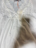 美标七分袖纯棉睡衣套装女春秋贡缎全棉质公主蕾丝可外穿家居服套装夏 白色 2XL (175/96B) 实拍图