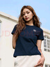 卡帕（Kappa）背靠背t恤女短袖复古2025新款夏休闲纯棉半袖运动上衣K0E42TD01D 暗夜蓝黑906-高级显白丨舒适透气 M （尺码推荐适合165/84A） 实拍图