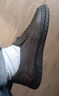 YRC意尔康男鞋软皮软底耐磨2025新款男士皮鞋一脚蹬舒适休闲爸爸鞋 黑色 42  标准皮鞋码 实拍图