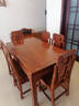 善匠良品 红木家具非洲花梨（学名：刺猬紫檀）餐桌 实木方形餐台 新中式餐桌椅组合 1.5米如意象头方桌+6餐椅 实拍图