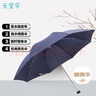 天堂 防风晴雨伞 三折遮阳伞太阳伞易甩干简约商务伞 307深藏青 实拍图