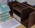 第一森林（First Forest）书架桌面书桌收纳置物架办公桌文件架分层架简易学习桌书本收纳架 【中间带抽】原野色56*18*25 实拍图