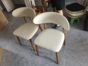 椅子餐椅全实木餐厅椅家用餐桌靠背椅网红皮凳子北欧现代酒店歺椅 胡桃色+米白猫抓皮（自己安装） 实拍图