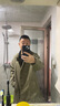 马登工装 美式休闲撞色巴尔玛肯风衣重磅宽松中长款大衣外套男春季 军绿色 M 实拍图