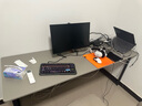 灏森梦双人电脑桌简约台式家用电竞游戏桌卧室办公书桌学习桌写字桌子 【双人位】带层架-灰色180*60CM 实拍图