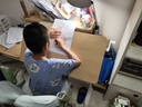 护童学习桌椅小学生可升降实木书桌写字桌椅套装【超大桌面】电脑桌 启梦1.2米实木+低书架 实拍图