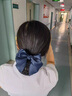 阿表妹 职业头花发网兜高档护士发夹物业蝴蝶结发套职员工盘发银行酒店 A6蓝色燕尾细网 实拍图