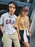 Gap男女装夏季拼接logo圆领短袖T恤宽松上衣460841 卡其色 185/104A(XXL) 亚洲尺码 实拍图