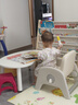 ZRYZ儿童沙发椅可升降坐凳宝宝靠背椅子婴儿学座椅幼儿园阅读学习桌椅 小号米色沙发椅-pu皮（1-7岁） 实拍图