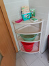 天匠阁浴室置物架卫生间脸盆架厕所储物架洗手间收纳架子塑料 特大三角4层【加高】卡其 实拍图