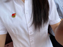 佐马仕短袖衬衫女夏季纯白免烫抗皱衬衫职业装冰丝修身商务正装衬衣女 DV2655V领纯白色 L /36（95-105斤） 实拍图