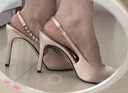 CHARLES&KEITH质感链条尖头高跟凉鞋子女鞋生日礼物女送女友CK1-60280377 Beige米色 36 (230) 实拍图