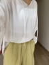 无印良品（MUJI）女式 汉麻 宽版裤 裤子女款 休闲裤阔腿裤长裤女装  25年夏季 黄色 BE1SKC5S M （160/66A） 实拍图