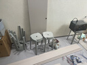 树浩家用塑料加厚凳子可叠放餐椅网红风车餐桌椅子现代简约餐厅书桌用 L.HF升级加强PP材料30cm面-灰色 实拍图
