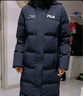 FILA 斐护科技|斐乐女装长款羽绒服冬季休闲简约连帽保暖羽绒外套 正黑色-BK 165/84A/M 实拍图