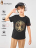 暇步士（Hush Puppies）童装儿童25夏季圆领短袖T恤男女童款短袖 钻石黑 130cm 实拍图