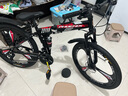 凤凰（Phoenix）折叠山地自行车男女成人学生青少年单车双减震碟刹轻便变速折叠车 黑红三刀轮/显档变速/三套全轴承 30速豪华-26寸（身高160-185CM） 实拍图