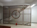 不锈钢屏风钛金镂空隔断遮挡玄关客厅入门中式花格金属背景墙定制 黑钛金（定制联系客服报价） 实拍图