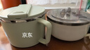 京东京造 泡面碗 上班族304不锈钢饭盒小学生双层防烫1.3L绿色 配筷勺 实拍图