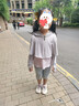 LA CHAPELLE HOMME儿童防晒衣女童亲子冰丝外套户外遮阳衣帽 LX23 浅灰 M 实拍图