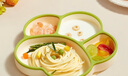 COOKSS 宝宝餐盘硅胶婴儿学吃饭分格儿童餐具辅食碗餐盘带吸盘 双拼绿 实拍图