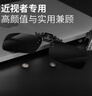 趣行上翻式偏光夹片太阳镜 防强光汽车驾驶太阳镜近视夹片 男女通用 实拍图