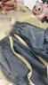 顶峰保罗（Dingfengbaoluo）牛仔裤男春秋季复古直筒宽松阔腿美式休闲长裤子DFS808中蓝M 实拍图