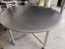 304不锈钢圆桌折叠圆餐桌家用大圆桌带转盘吃饭桌子圆形加厚10人 304#1.3米圆桌特厚 实拍图