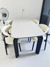 帕沙曼全托岩板餐桌椅子全套家用复古风折叠可伸缩象腿实木饭桌子 6151Y 【橡胶木脚】餐桌+6椅 (6154Y) 1.4米 实拍图