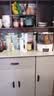 普派餐边柜一体靠墙柜子落地柜酒柜餐厅收纳碗柜边柜茶水柜简约储物柜 实木板【五门一抽】胡桃色+灰100 实拍图