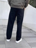 NASA GISS休闲裤男宽松直筒阔腿裤潮流长裤子 黑色直筒常规 (175/80A)L 实拍图