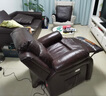 太空舱头等太空舱沙发椅单人真皮电动可躺按摩椅懒人科技布美甲美睫客厅 红棕色头层真皮 电动坐躺+手动摇转+震动按摩 实拍图