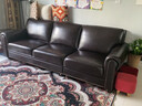 高楚【已售2W+】美式真皮沙发客厅三人小户型新款复古直排大巴顿沙发 三人位（2.2米） 豪华版+国产牛皮+衡温海绵 实拍图