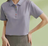 佐丹奴短袖Polo衫女夏季彩虹纽扣弹力棉修身翻领上衣05314399 实拍图