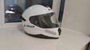 LS2情侣摩托车头盔男女机车赛车四季全盔儿童盔防雾大尾翼802 特白/闪光白 M(建议52-53头围) 实拍图
