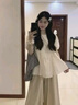 米度丽 孕妇连衣裙夏季薄款孕妇裙中长款大码宽松孕妇装夏装 杏色 L 实拍图