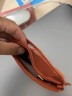 无印良品（MUJI）再生聚酯纤维 双拉链包收纳袋 居家旅行数据线小收纳包便携零钱包 橙色/M/长19*宽13.5cm 实拍图