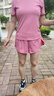 瑜伽少女夏季运动套装女健身瑜伽服服户外运动训练速干衣跑步服薄款 粉色(上衣+短裤) M(95-110斤) 实拍图