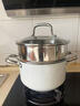 康巴赫（KBH）汤锅不锈钢0无涂层宝宝辅食锅奶锅煮炖锅煲汤煮面锅燃气灶电磁炉 304不锈钢汤锅 22cm 实拍图