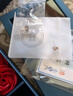 中国黄金（CHINA GOLD）四叶草耳钉女生纯银耳环银耳饰品生日礼物送女友老婆结婚纪念日 心形四叶草耳钉-托帕石+刻字服务 实拍图