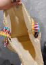 万佳臻大容量草编包包女2025七夕夏天海边度假编织包彩带单肩通勤托特包 TY2300#草编包【米色/彩虹肩带】 实拍图