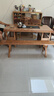 古越龙腾 实木茶桌椅组合泡茶台带烧水壶一体式小阳台大板茶几整套办公室 湿泡款 抽屉脚+1凌霄椅+1长凳+2短凳+石茶盘 1.6米新中式四抽屉款 实拍图
